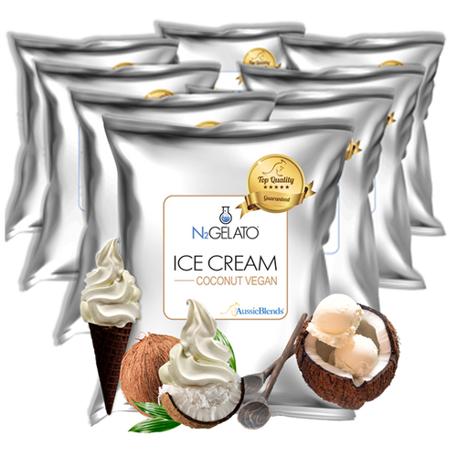 Ice Cream Mix Coconut Vegan: For Soft Serve, Rolled Ice Cream, Gelato and liquid Nitrogen - By AussieBlends