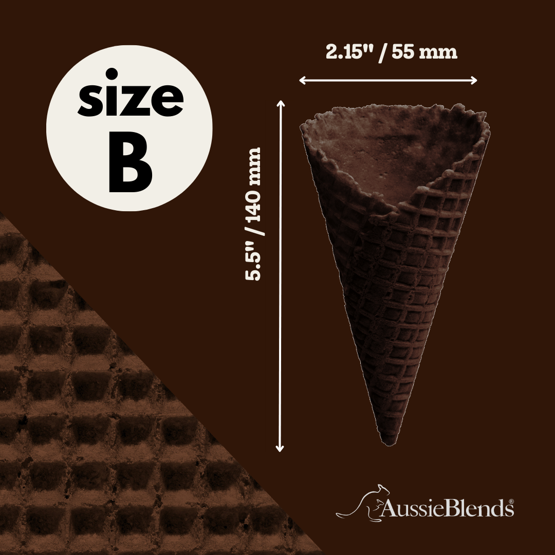 Waffle Ice Cream Cone Black Cocoa B size, Vegan