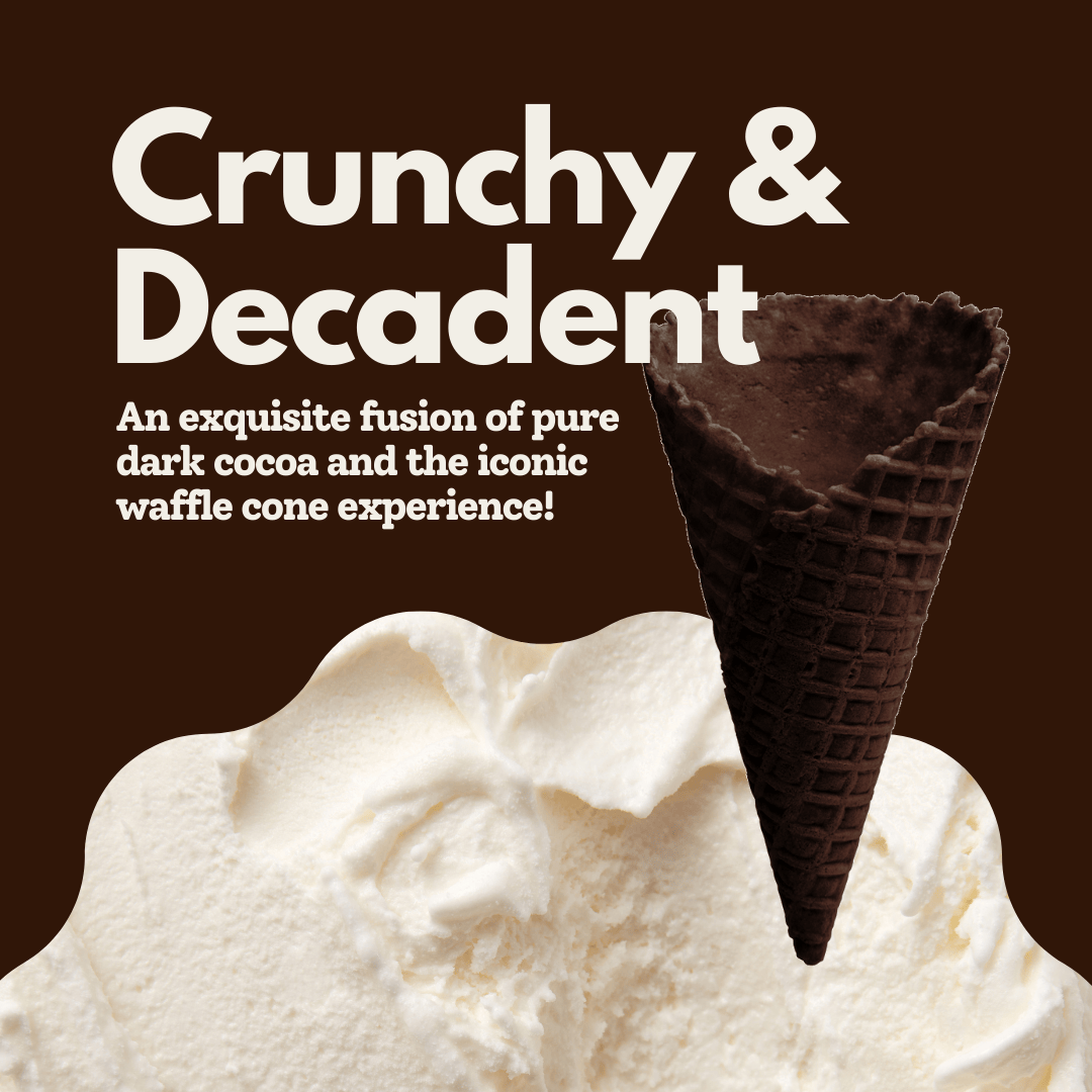 AussieBlends physical Waffle Ice Cream Cone Black Cocoa B size, Vegan