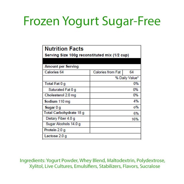 N2 Frozen Yogurt Mix - Sugar Free - Dairy Free