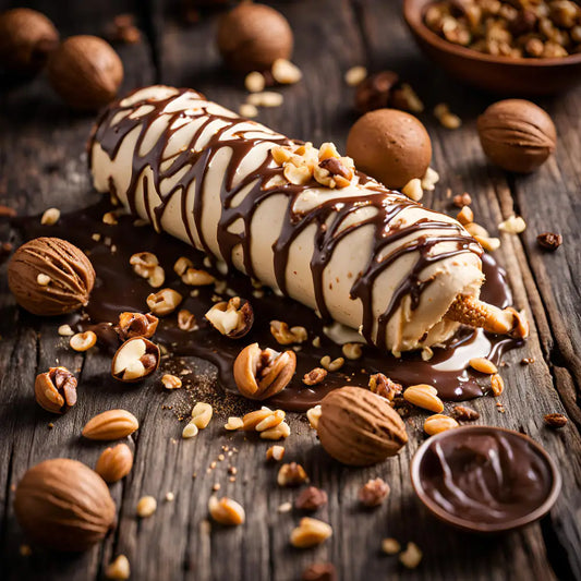 Rolled ice cream prepared on a cold plate