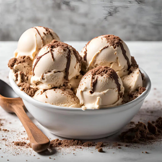 Ice cream dessert served in a restaurant