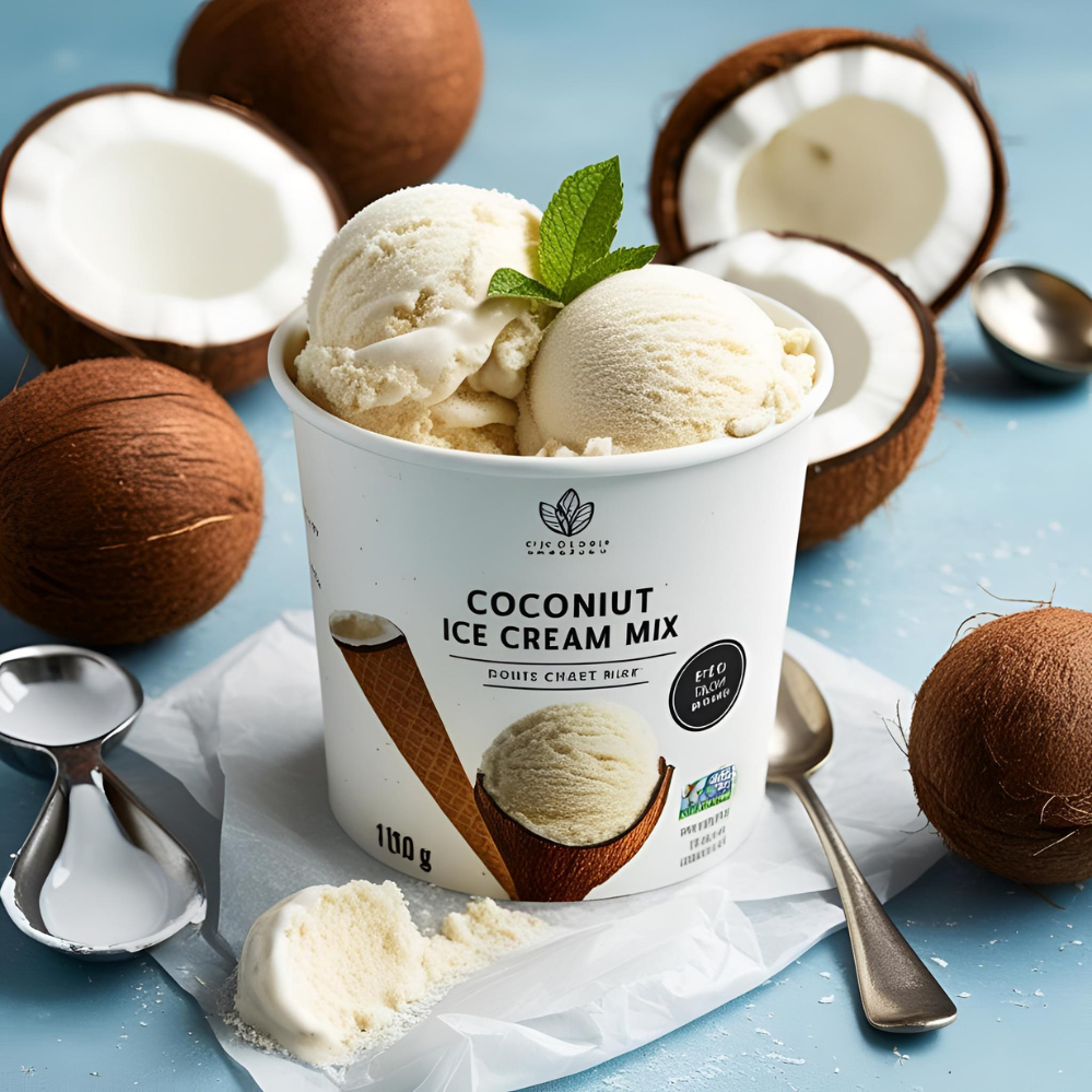 Coconut Vegan Ice Cream Mix | Soft Serve | Gelato | Dairy-Free Coconut Vegan Ice Cream Mix | Soft Serve | Gelato | Dairy-Free