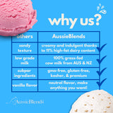 Experience the classic, rich indulgence of authentic dairy ice cream with AussieBlends. Our premium dairy ice cream mixes are crafted using high-quality Australian and New Zealand milk, sourced from grass-fed cattle for an exceptional taste and purity. 