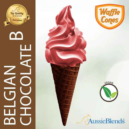 AussieBlends physical Waffle Ice Cream Cone Belgian Chocolate B size, Vegan