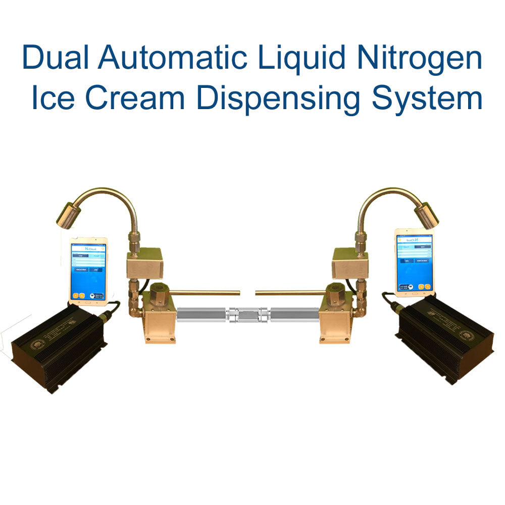 Dual Auto-dispensing unit to prepare liquid nitrogen ice cream