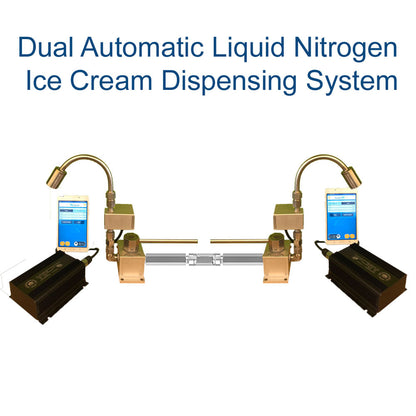 Dual Auto-dispensing unit to prepare liquid nitrogen ice cream