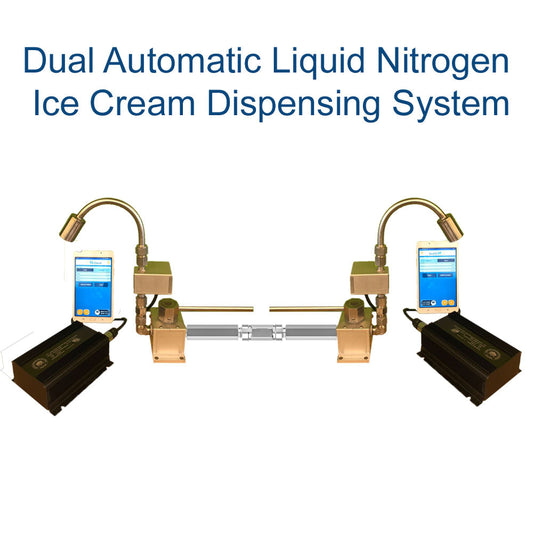 Dual Auto-dispensing unit to prepare liquid nitrogen ice cream