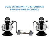 Dual system with two KitchenAid Pro-600 mixers on a white background