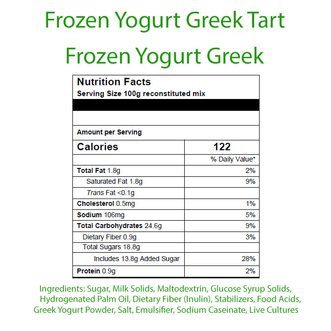 Frozen Yogurt Mix Greek - Tart