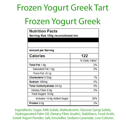 Frozen Yogurt Mix Greek - Tart