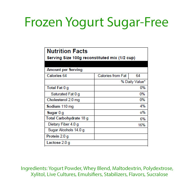 Frozen Yogurt Mix - Sugar-Free