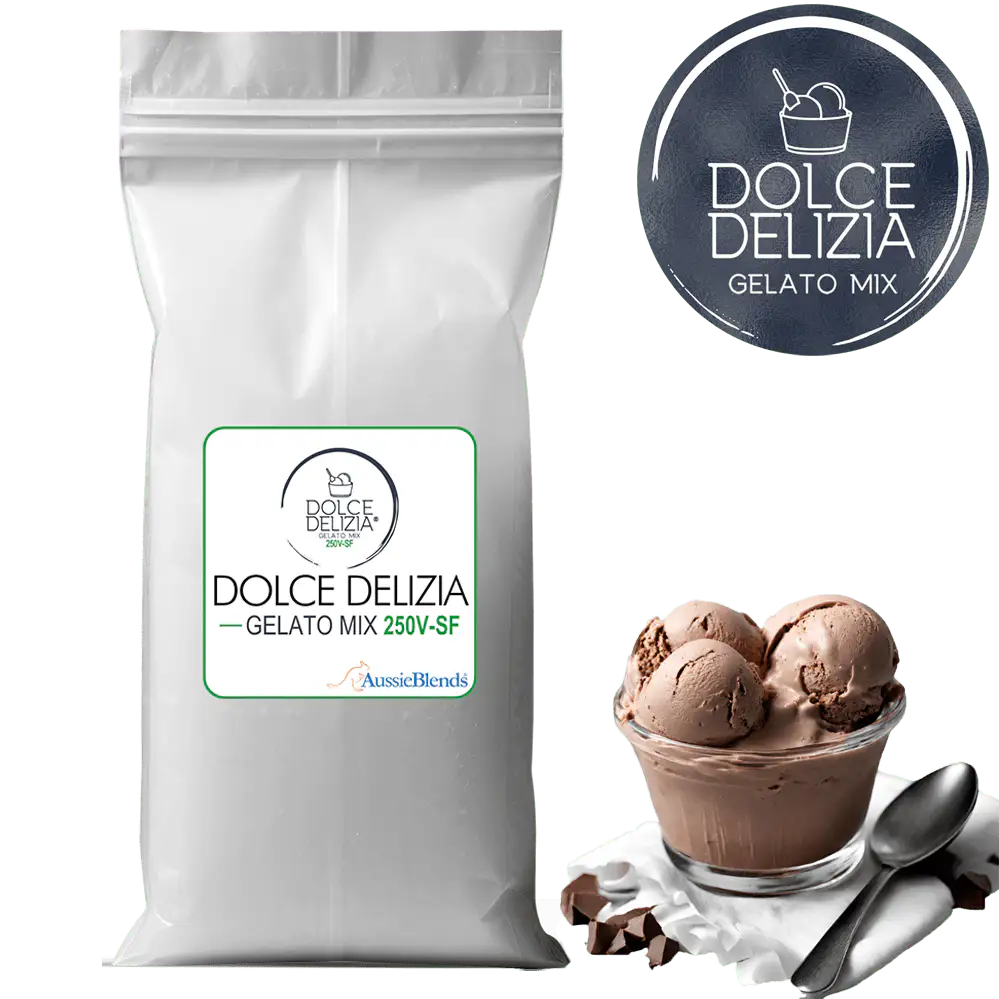 AussieBlends physical Gelato Mix Dolce Delizia Vegan, Sugar Free 250V-SF