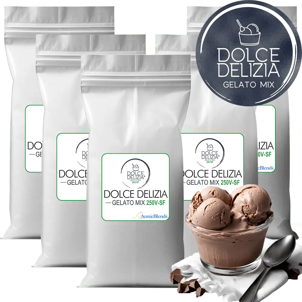 AussieBlends physical Gelato Mix Dolce Delizia Vegan, Sugar Free 250V-SF