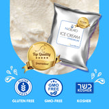 AussieBlends Gluten-Free, Kosher, GMO-Free Premium Ice Cream Mix is a high-quality blend with premium ingredients resulting in a rich and luxurious experience.