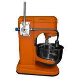 Orange stand mixer on a white background