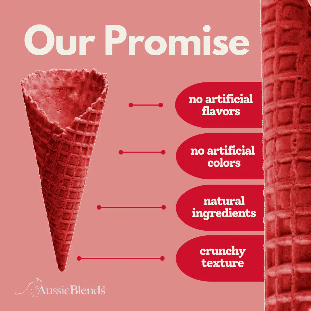 AussieBlends physical Waffle Ice Cream Cone Red Velvet B size, Vegan