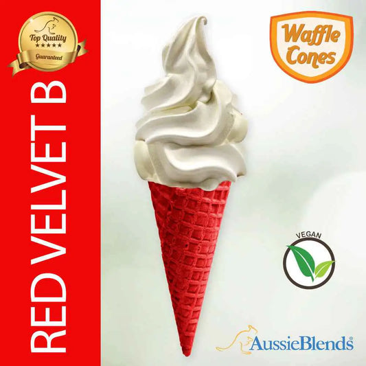 AussieBlends physical Waffle Ice Cream Cone Red Velvet B size, Vegan