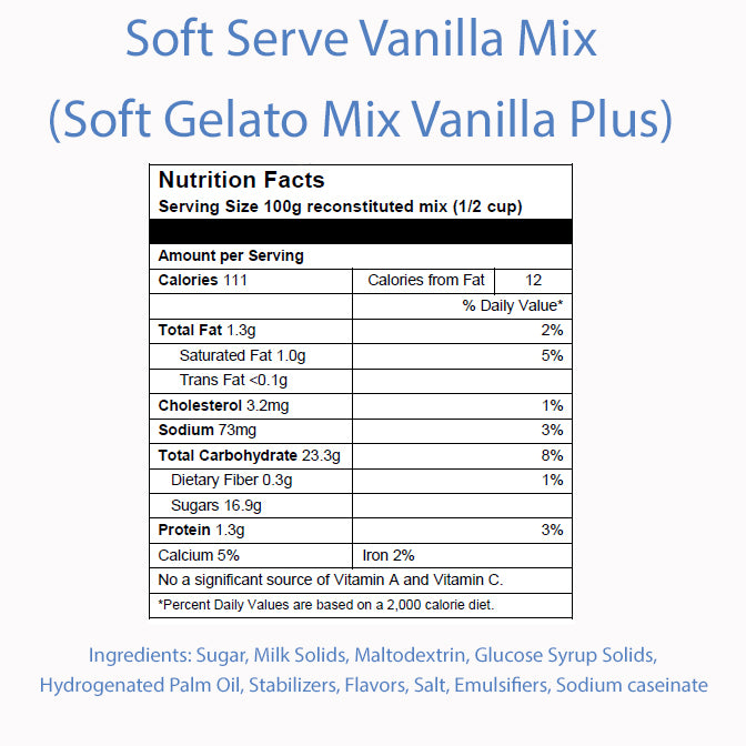 Soft Serve Vanilla Mix Plus - Soft Gelato Mix Vanilla Plus - AussieBlends