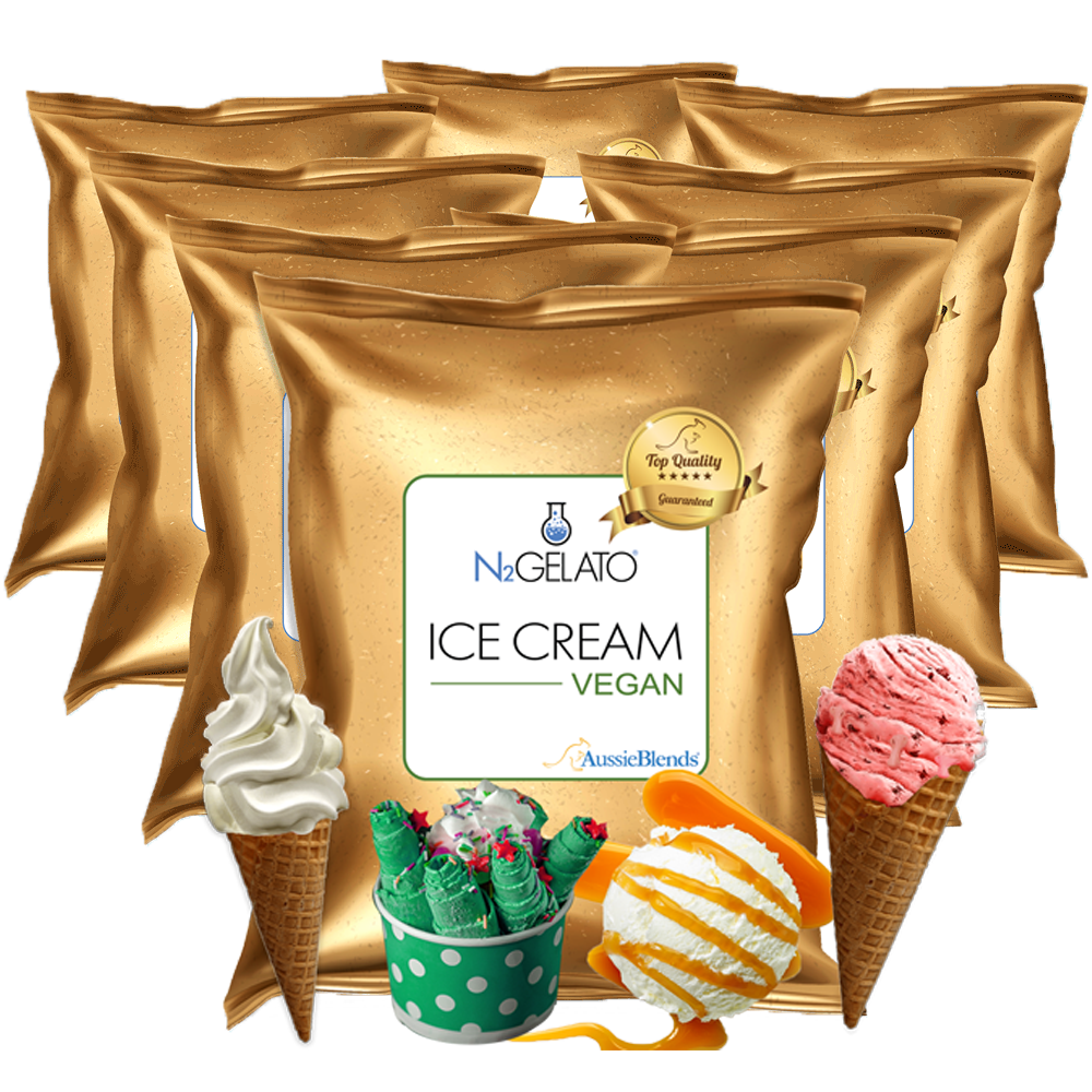 AussieBlends® offers a wide variety of wholesale Premium Ice Cream Mixes bases, divided into Dairy Ice Cream Mix and Vegan Ice Cream Mix (Dairy-Free). 