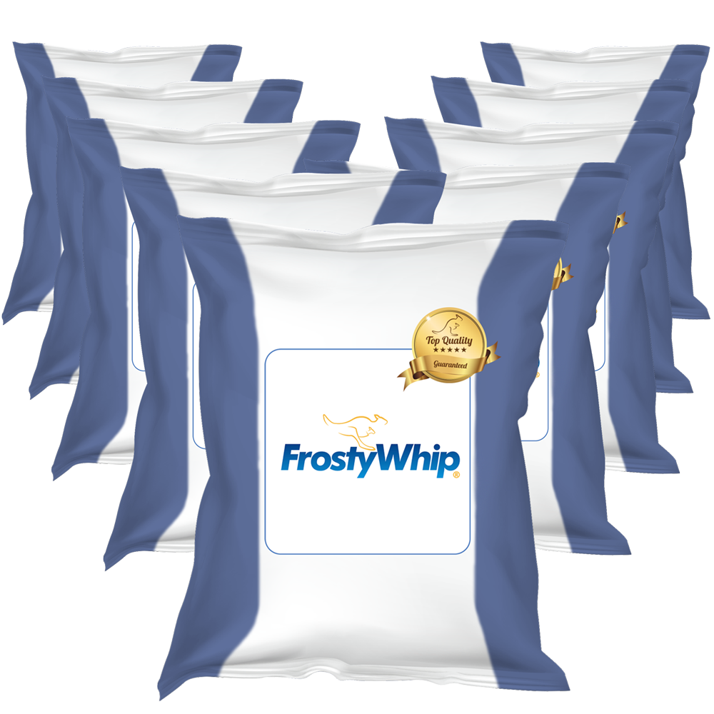 ​Frosty Whip is widely used to prepare cream cakes, chocolate mousse, terrines, frozen desserts, frozen parfaits, dips, sauces, or even bubble tea toppers.