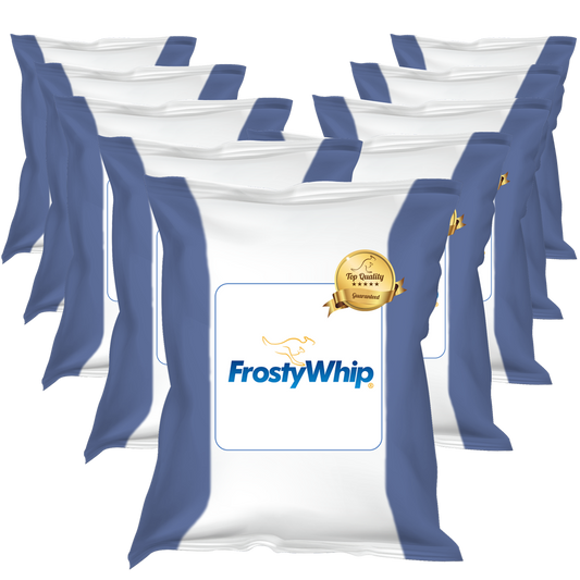 ​Frosty Whip is widely used to prepare cream cakes, chocolate mousse, terrines, frozen desserts, frozen parfaits, dips, sauces, or even bubble tea toppers.