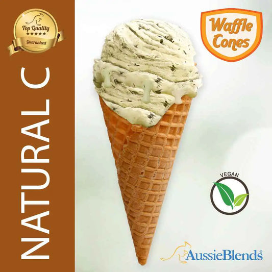 AussieBlends physical Waffle Ice Cream Cone Natural C size, Vegan