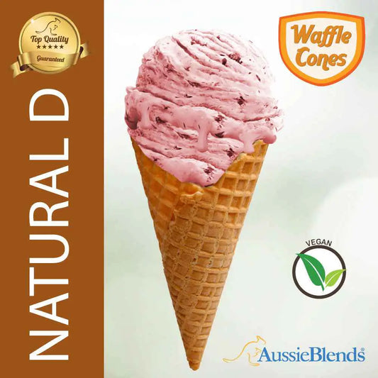 AussieBlends physical Waffle Ice Cream Cone Natural D size, Vegan