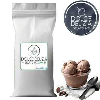 Dolce Delizia Base 250V-SF Vegan Sugar-Free Italian Gelato Mix bag - inclusive plant-based gelato base by AussieBlends with maltitol and sorbitol sweeteners