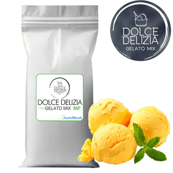 Dolce Delizia Base 50F Fruta Vegetarian Italian Gelato Mix bag - sorbet and sherbet base mix by AussieBlends with plant-based milk versatility
