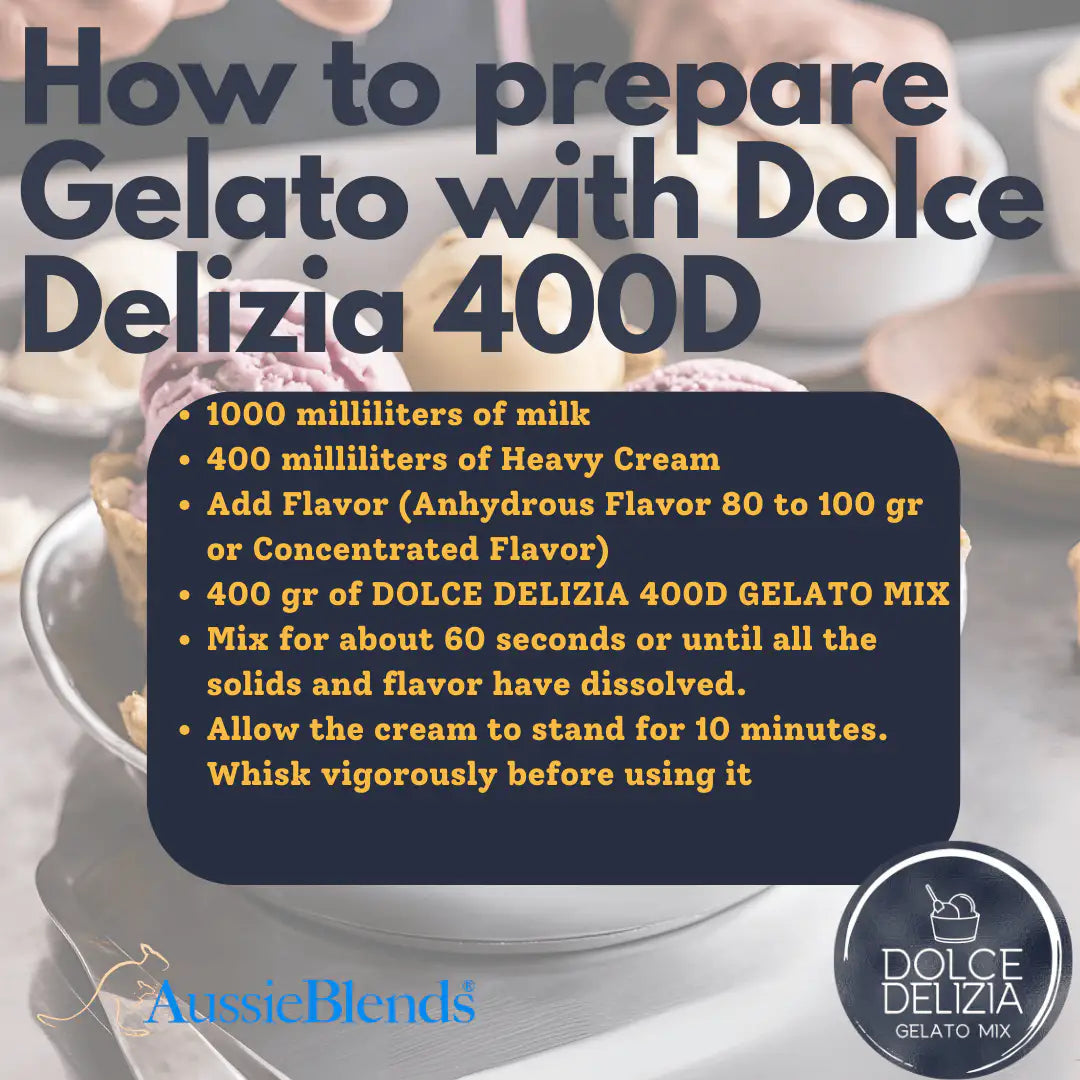 AussieBlends physical Gelato Mix Dolce Delizia 400D