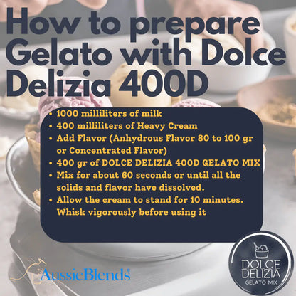 AussieBlends physical Gelato Mix Dolce Delizia 400D