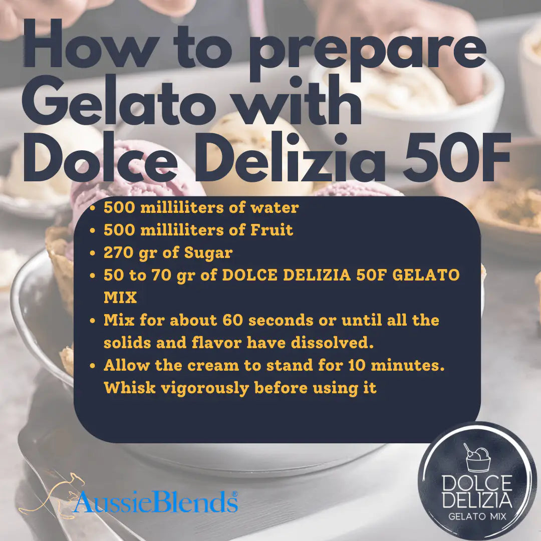 AussieBlends physical Gelato Mix Dolce Delizia 50F - Fruta, Vegetarian