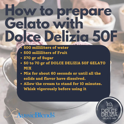 AussieBlends physical Gelato Mix Dolce Delizia 50F - Fruta, Vegetarian