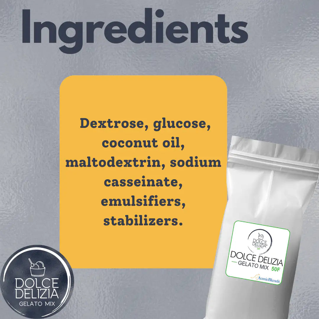 AussieBlends physical Gelato Mix Dolce Delizia 50F - Fruta, Vegetarian