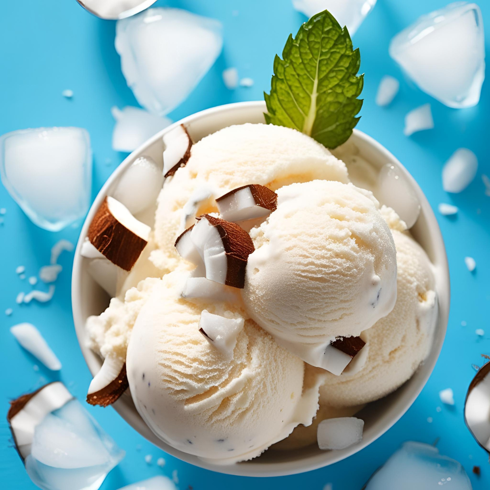 Ice Cream Mix Coconut Vegan: For Soft Serve, Rolled Ice Cream, Gelato and liquid Nitrogen - By AussieBlends