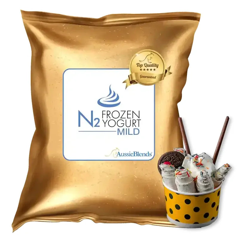 N2 Monalisa Frozen Yogurt Mix Mild Rolled - acidity-free Australian frozen yogurt powder by AussieBlends engineered for Thai-style cold pan rolled FroYo technique