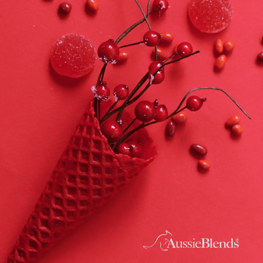 AussieBlends physical Waffle Ice Cream Cone Red Velvet B size, Vegan
