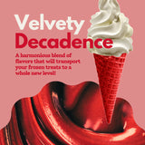 Introducing our Red Velvet Waffle Ice Cream Cone, a harmonious blend of indulgent flavors that will transport your taste buds to a world of rich elegance and dessert delight. 