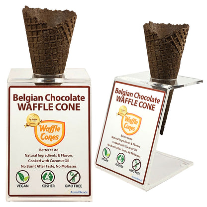 Introducing our Black Cocoa Waffle Ice Cream Cone Flavor, an exquisite fusion of deep chocolatey indulgence and the iconic waffle cone experience.