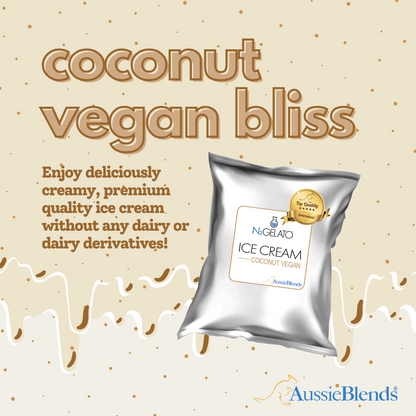 Ice Cream Mix Coconut Vegan: For Soft Serve, Rolled Ice Cream, Gelato and liquid Nitrogen - By AussieBlends