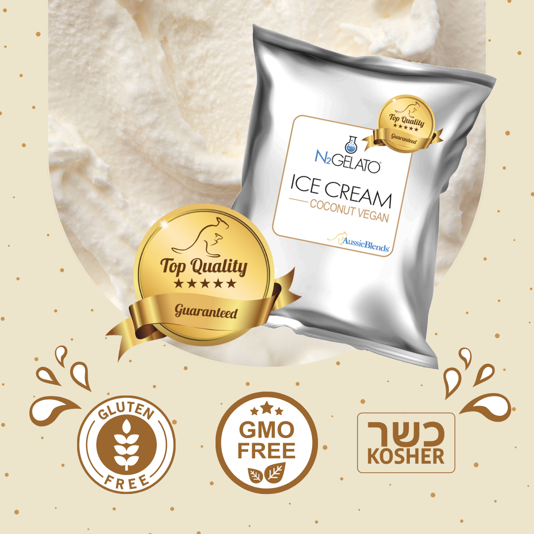 Ice Cream Mix Coconut Vegan: For Soft Serve, Rolled Ice Cream, Gelato and liquid Nitrogen - By AussieBlends