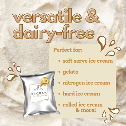 Ice Cream Mix Coconut Vegan: For Soft Serve, Rolled Ice Cream, Gelato and liquid Nitrogen - By AussieBlends