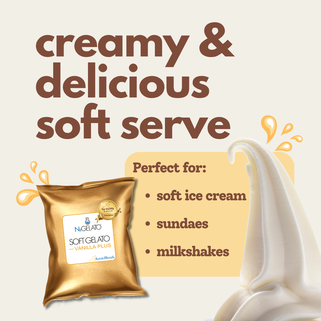 Soft Serve Vanilla Mix Plus - Soft Gelato Mix Vanilla Plus - AussieBlends