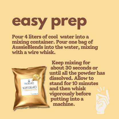 Soft Serve Vanilla Mix Plus - Soft Gelato Mix Vanilla Plus - AussieBlends