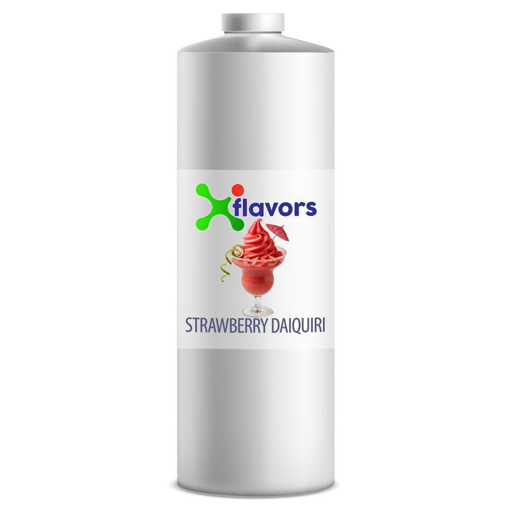 Plastic bottle of strawberry daiquiri concentrated flavoring