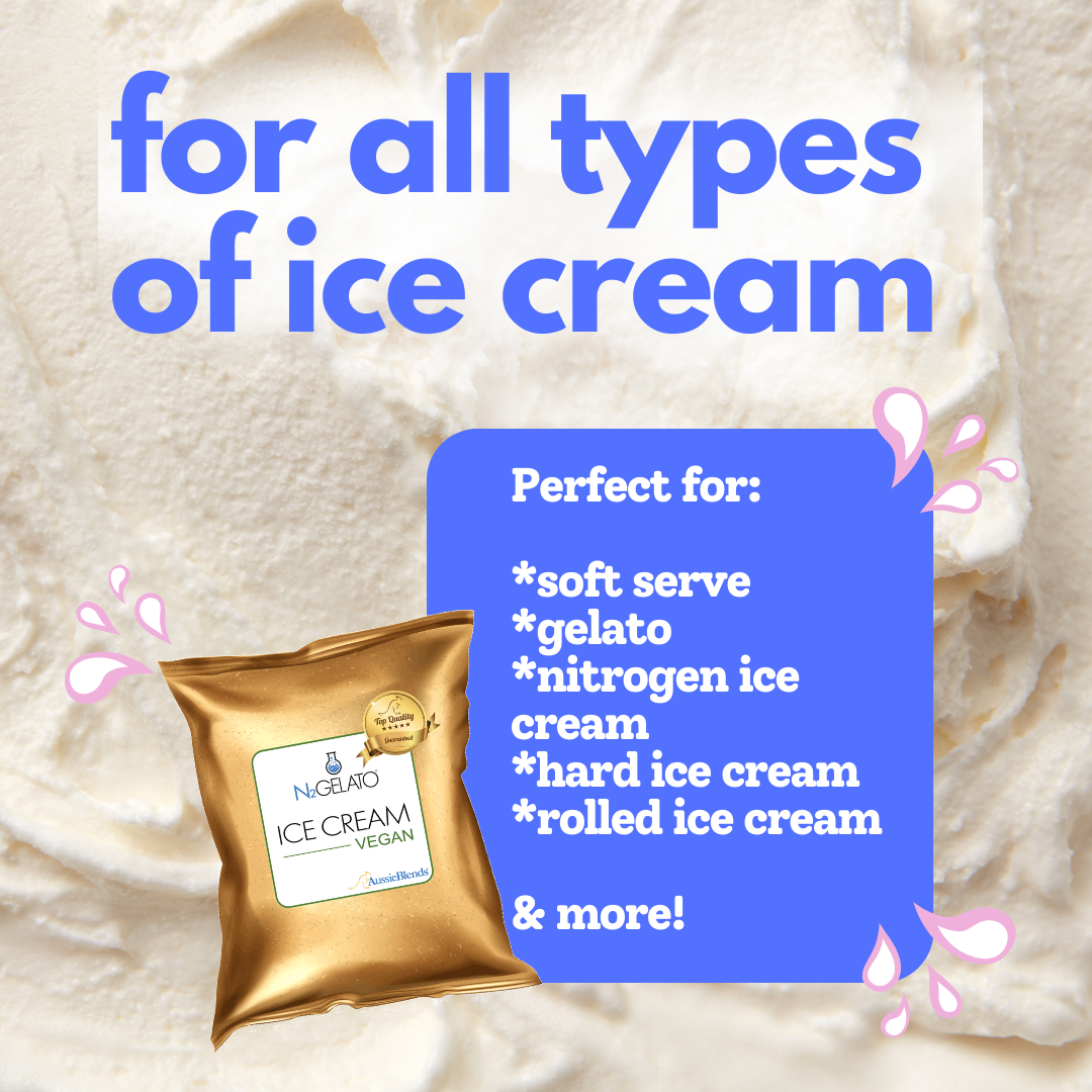 Vegan Soft Serve Mix: For Ice Cream, Rolled Ice Cream, Gelato and liquid Nitrogen - By AussieBlends