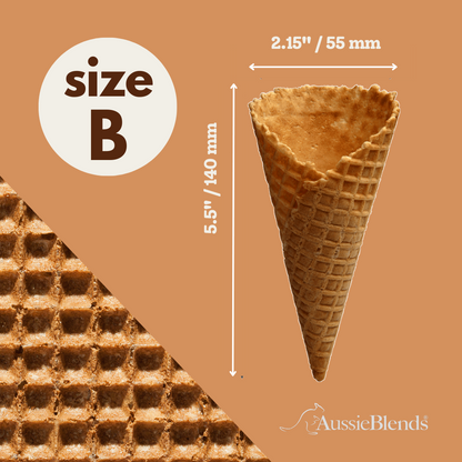 Waffle Ice Cream Cone Natural B size, Vegan