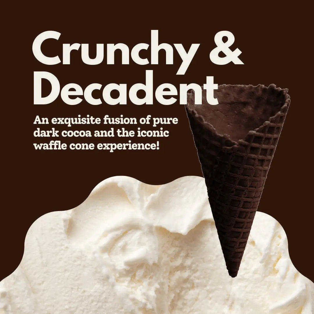 AussieBlends physical Waffle Ice Cream Cone Black Cocoa B size, Vegan