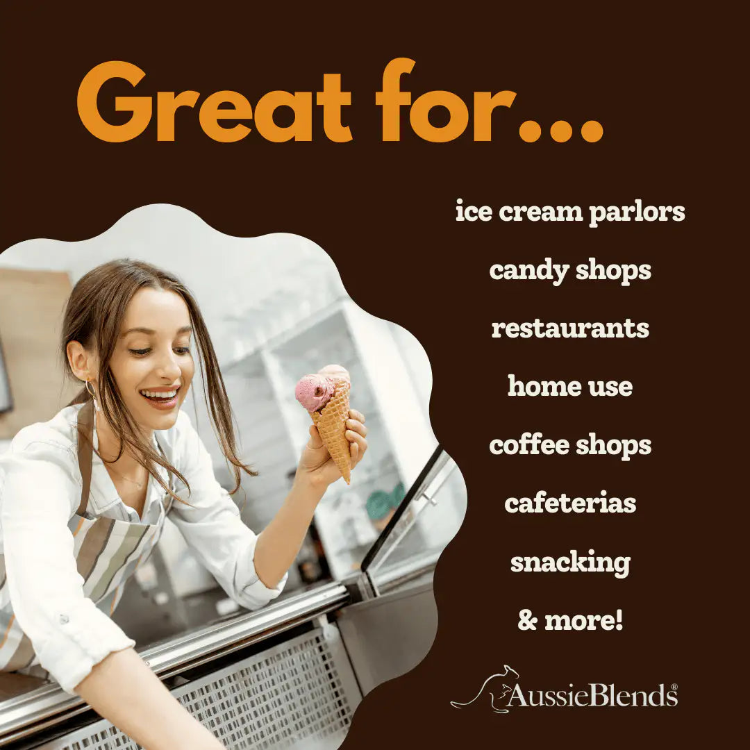 AussieBlends physical Waffle Ice Cream Cone Black Cocoa B size, Vegan